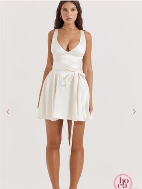 House of CB Ivory Wrap Waist Mini Dress